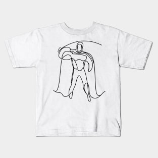 Minimalist line art Superhero Silhouette | Character 7 Kids T-Shirt